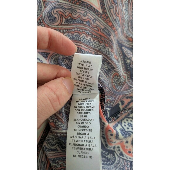 London Times Maxi Dress Paisley Sleeveless Coral Slits Artsy Boho Stretch Sz 10 - Picture 6 of 9